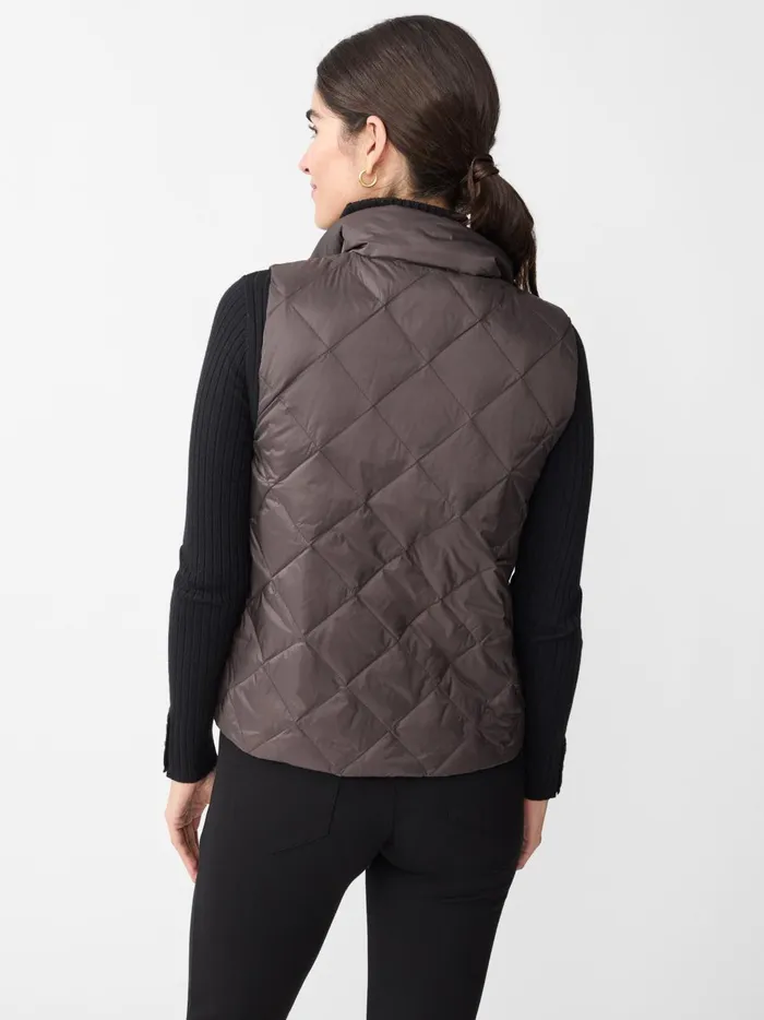 JMclaughlin Vivian Reversible Puffer Vest Blackdeep Brown Women Jackets and Outerwear JMclaughlin Vivian Reversible Puffer Vest Blackdeep Brown Women Jackets and Outerwear