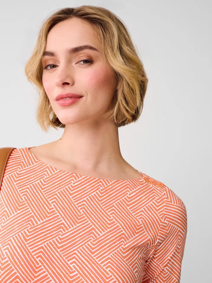 JMclaughlin Wavesong Tee In Volley Whiteorangepink Women Shirts and Tops