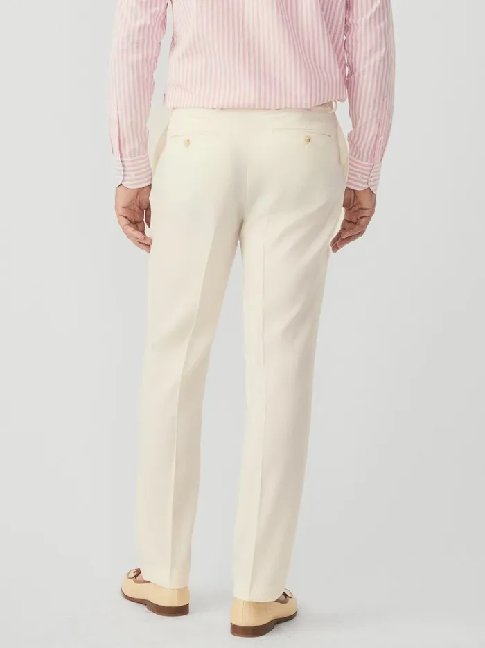 JMclaughlin Wool Gaberdine Oxford Pants Off White Men Pants