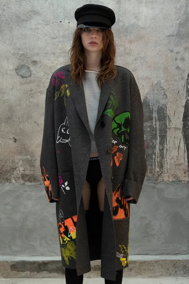 Jackets and Coats Graffiti Coat 8211 R13 Women