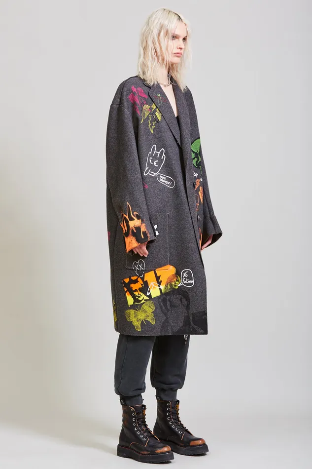 Jackets and Coats Graffiti Coat 8211 R13 Women