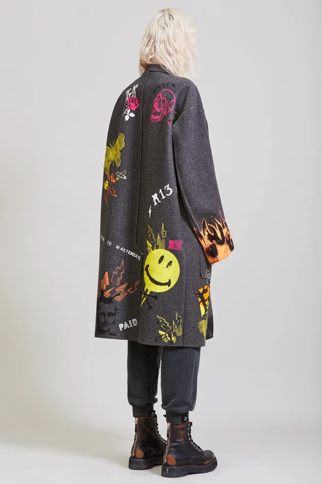 Jackets and Coats Graffiti Coat 8211 R13 Women