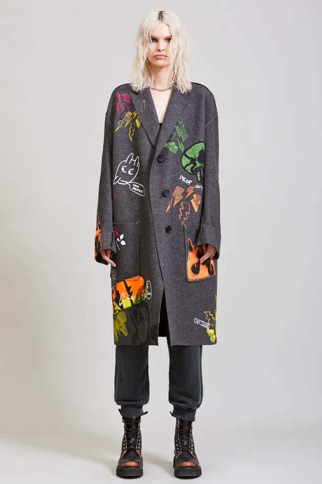 Jackets and Coats Graffiti Coat 8211 R13 Women