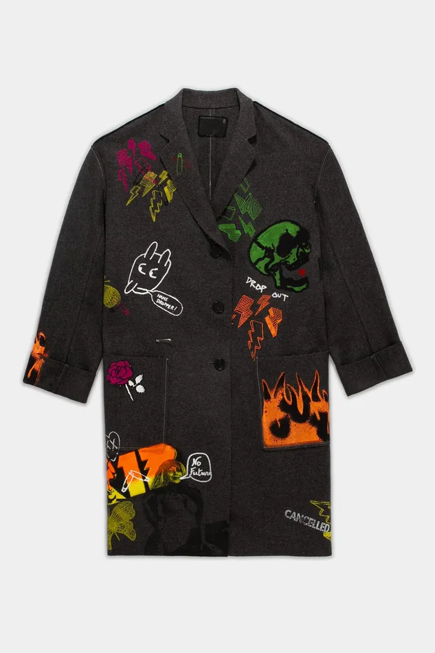 Jackets and Coats Graffiti Coat 8211 R13 Women