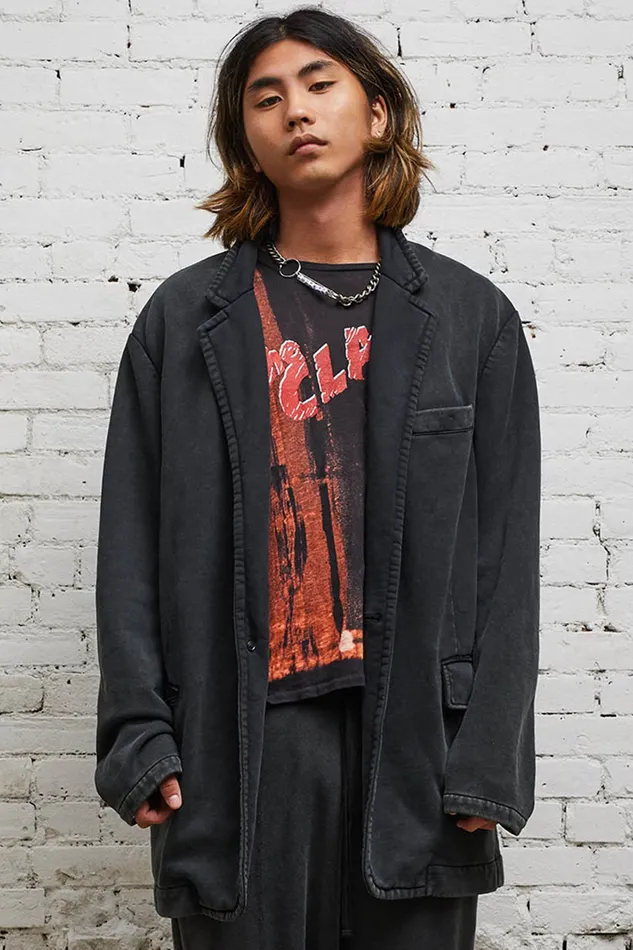 Jackets and Coats R13 Men Oversized Ragged Blazer 8211 Acid Black