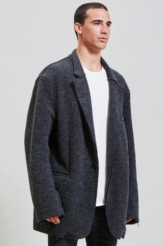 Jackets and Coats R13 Men Oversized Ragged Blazer 8211 Acid Black