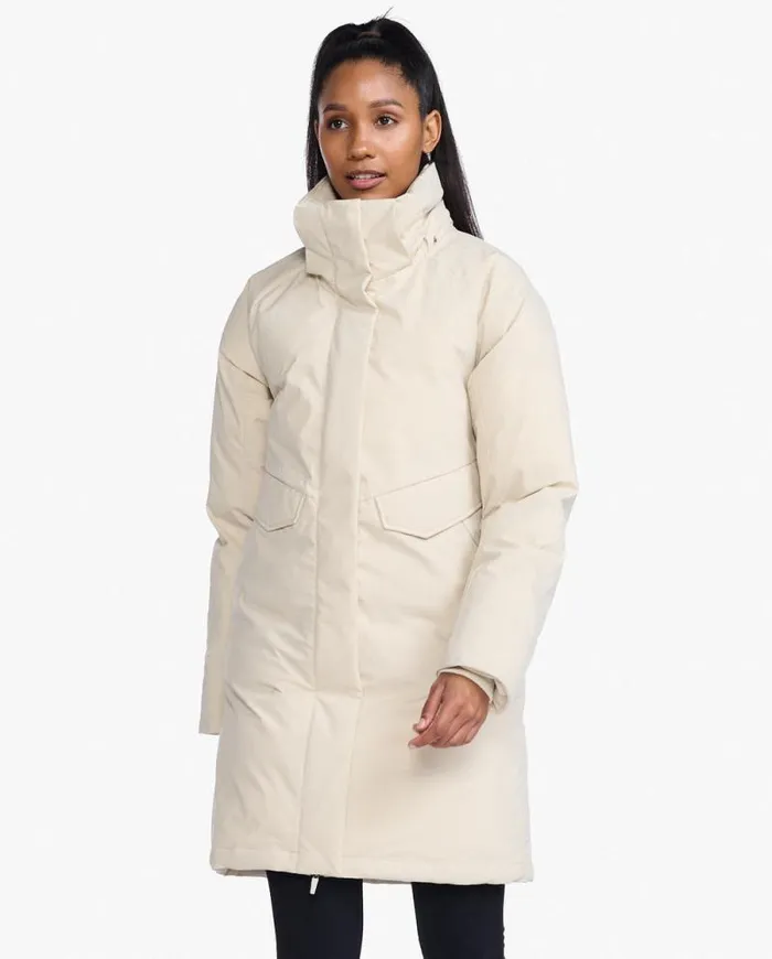 Jackets and Vests Womens 2XU Commute Insulation Longline Jacket Linenwhite