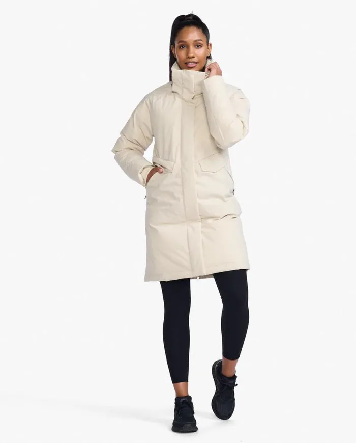 Jackets and Vests Womens 2XU Commute Insulation Longline Jacket Linenwhite