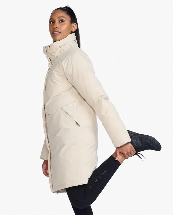 Jackets and Vests Womens 2XU Commute Insulation Longline Jacket Linenwhite