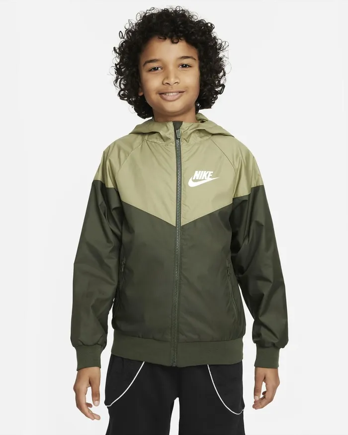 Jackets Kids Nike Sportswear Windrunner Cargo Khakineutral Olivecargo Khakiwhite