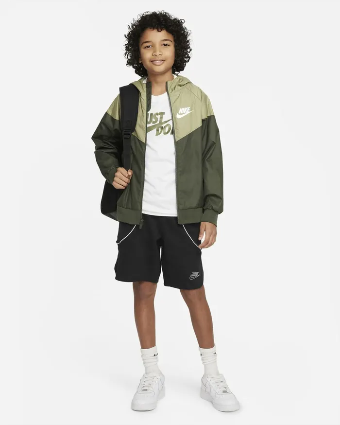 Jackets Kids Nike Sportswear Windrunner Cargo Khakineutral Olivecargo Khakiwhite
