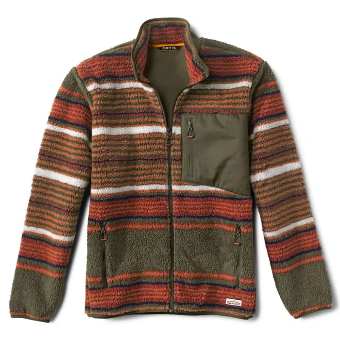 Jackets Men Orvis Mad River Printed Sherpa Jacket Blanket Stripe