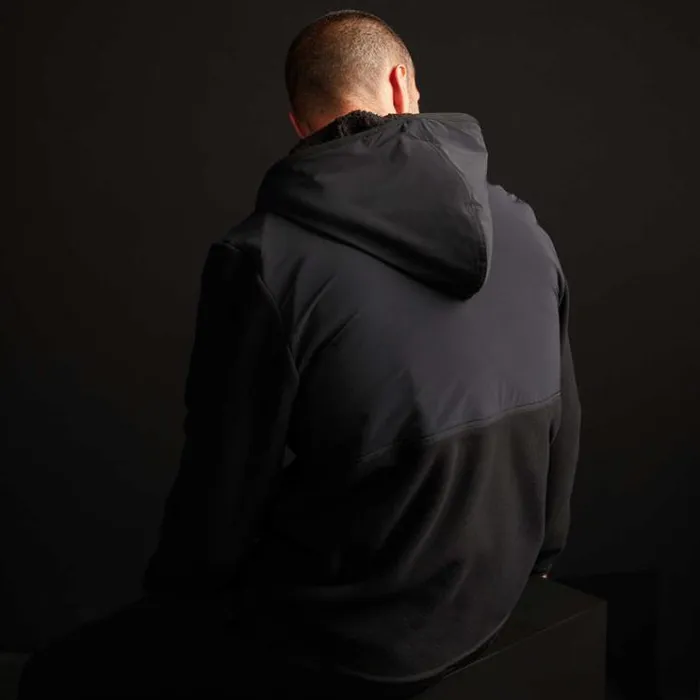 JacketsOuterwear Men James Perse Technical Polar Fleece Zip Up Hoodie Black