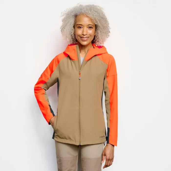 Jackets Women Orvis Womens PRO LT Softshell Hoodie Blaze Orange