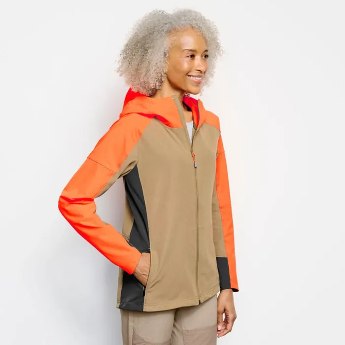 Jackets Women Orvis Womens PRO LT Softshell Hoodie Blaze Orange