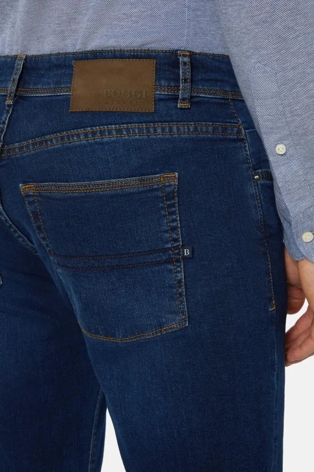 Jeans Men Boggi Milano Dark Blue Denim 5 Pockets Dark Indigo