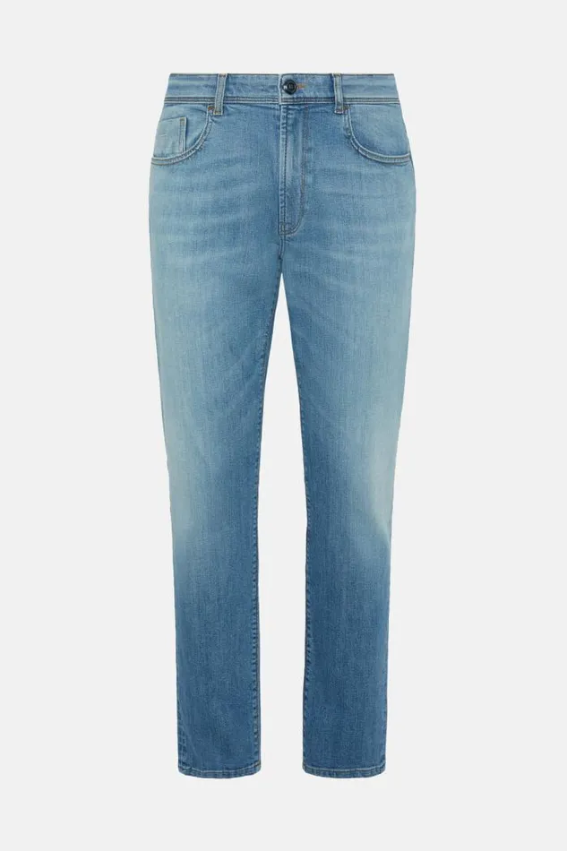 Jeans Men Boggi Milano Light Blue Stretch Denim Jeans Light Blu