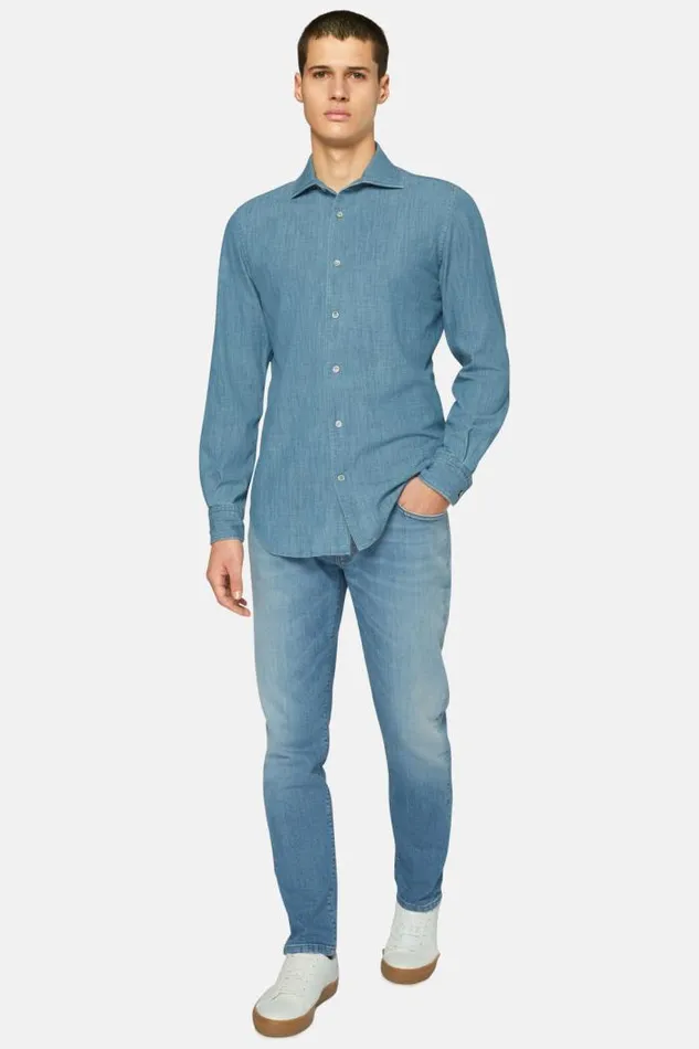 Jeans Men Boggi Milano Light Blue Stretch Denim Jeans Light Blu Jeans Men Boggi Milano Light Blue Stretch Denim Jeans Light Blu