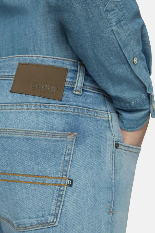 Jeans Men Boggi Milano Light Blue Stretch Denim Jeans Light Blu Jeans Men Boggi Milano Light Blue Stretch Denim Jeans Light Blu