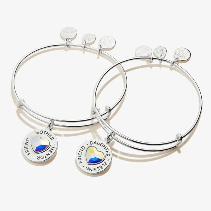 Jewelry Sets Women Alex And Ani Mother Daughter Charm Bangles Set Of 2 Silver