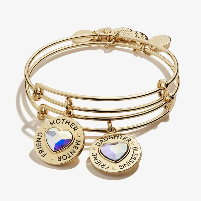 Jewelry Sets Women Alex And Ani Mother Daughter Charm Bangles Set Of 2 Silver