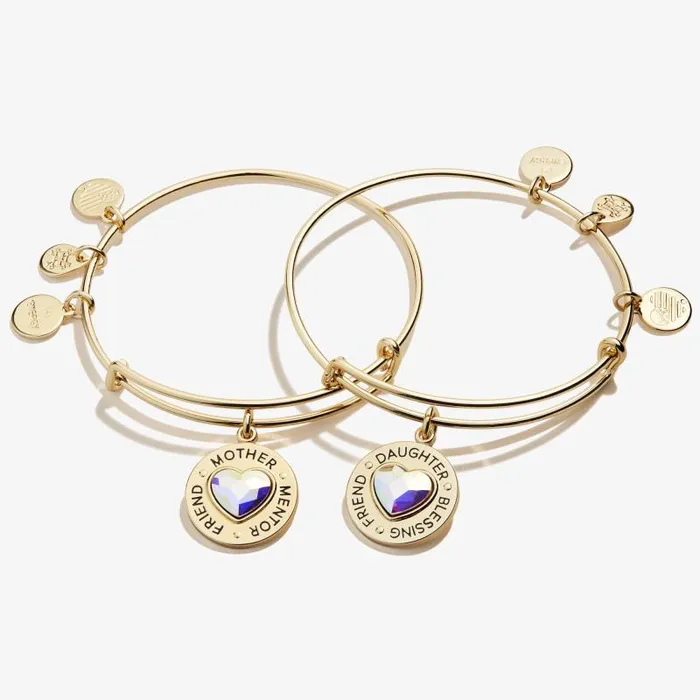Jewelry Sets Women Alex And Ani Mother Daughter Charm Bangles Set Of 2 Silver