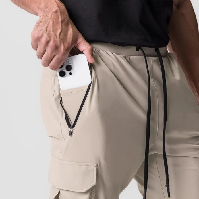 Joggers and Pants Men ASRV TetraLite Cargo High Rib Jogger Beige