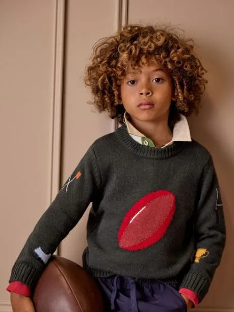Jumpers and Knitwear Boys Joules Green Intarsia Knitted Jumper