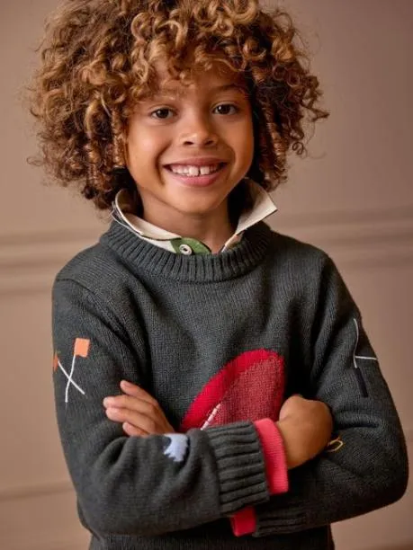Jumpers and Knitwear Boys Joules Green Intarsia Knitted Jumper