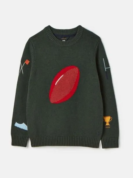Jumpers and Knitwear Boys Joules Green Intarsia Knitted Jumper
