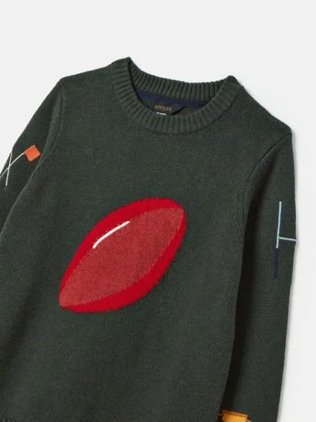 Jumpers and Knitwear Boys Joules Green Intarsia Knitted Jumper