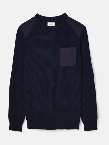 Jumpers and Knitwear Men Joules Navy Jumper With Woven Patch Detailing