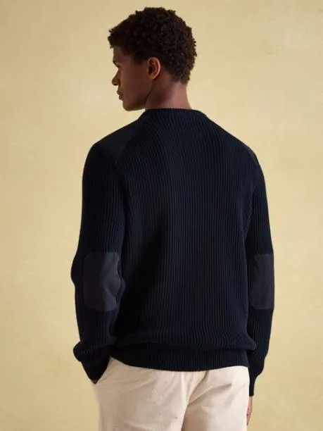 Jumpers and Knitwear Men Joules Navy Jumper With Woven Patch Detailing