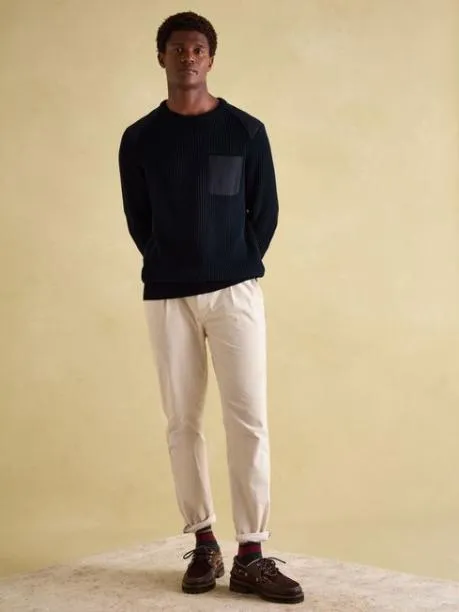 Jumpers and Knitwear Men Joules Navy Jumper With Woven Patch Detailing