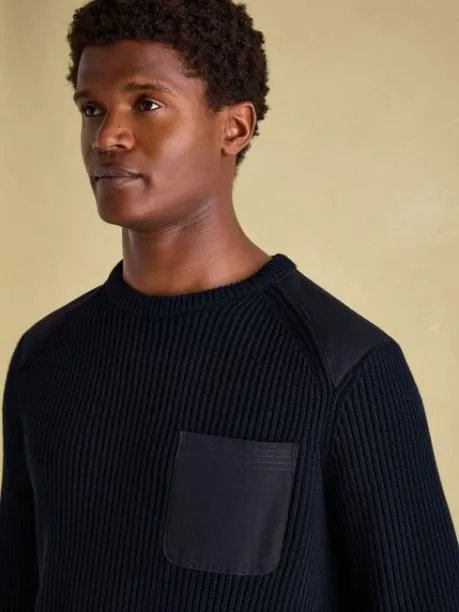 Jumpers and Knitwear Men Joules Navy Jumper With Woven Patch Detailing