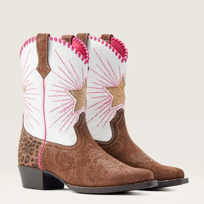 Kids Big Kids039 Footwear Ariat Heritage Star Western Boot Brown Floral Emboss Kids Big Kids039 Footwear Ariat Heritage Star Western Boot Brown Floral Emboss