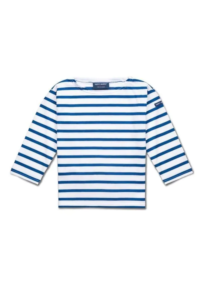 Kids Breton Striped Shirts Saint James MINQUIERS KIDS White Royal Blue