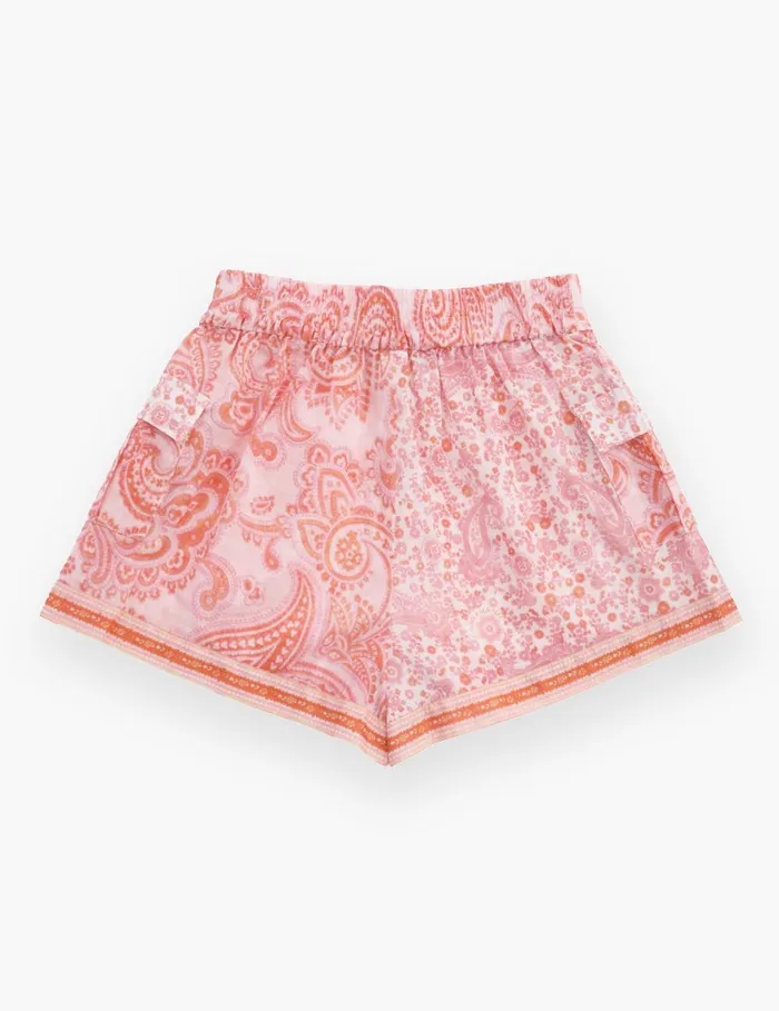 Kids Clothing Zimmermann Ottie Pocket Short Pink Paisley