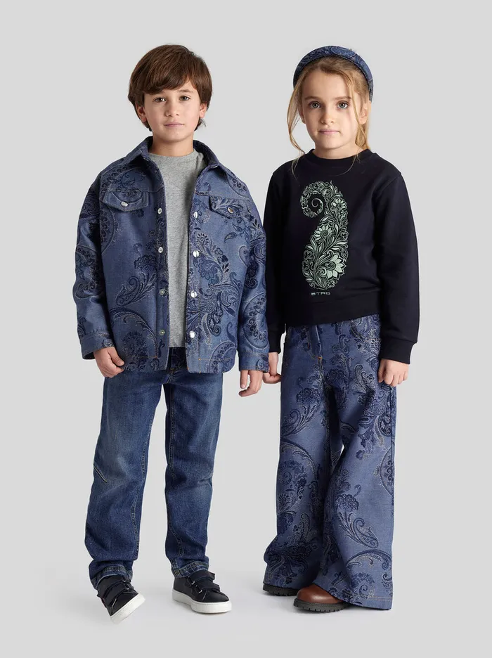 Kids Etro Topwear Embroidered Sweatshirt For Children Navy Blue Kids Etro Topwear Embroidered Sweatshirt For Children Navy Blue