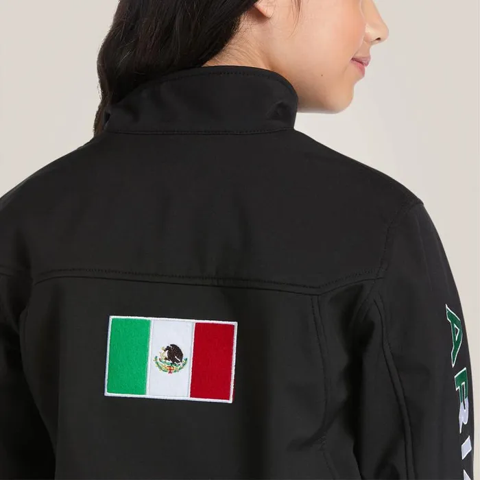 Kids Jackets and Vests Ariat New Team Softshell MEXICO Jacket Black Kids Jackets and Vests Ariat New Team Softshell MEXICO Jacket Black