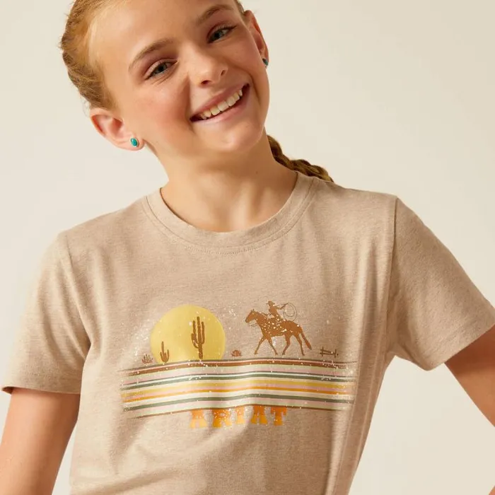 Kids TShirts and Polos Ariat Cowgirl Desert TShirt Oatmeal Heather Kids TShirts and Polos Ariat Cowgirl Desert TShirt Oatmeal Heather