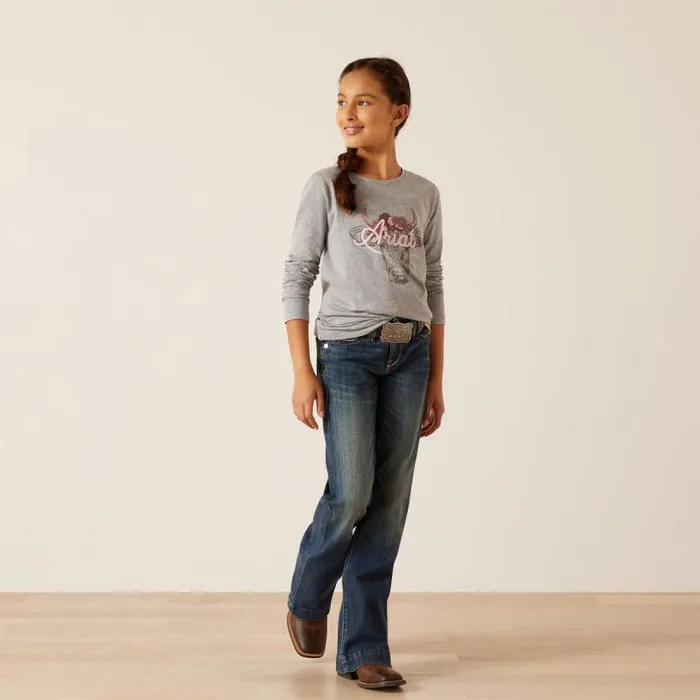 Kids TShirts and Polos Ariat Fawna TShirt Heather Grey Kids TShirts and Polos Ariat Fawna TShirt Heather Grey