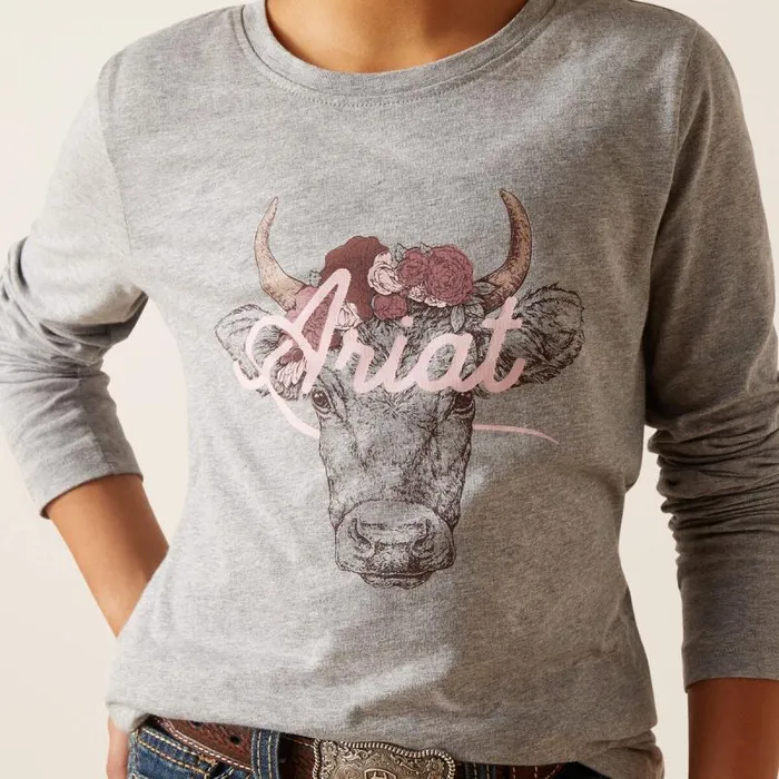 Kids TShirts and Polos Ariat Fawna TShirt Heather Grey Kids TShirts and Polos Ariat Fawna TShirt Heather Grey