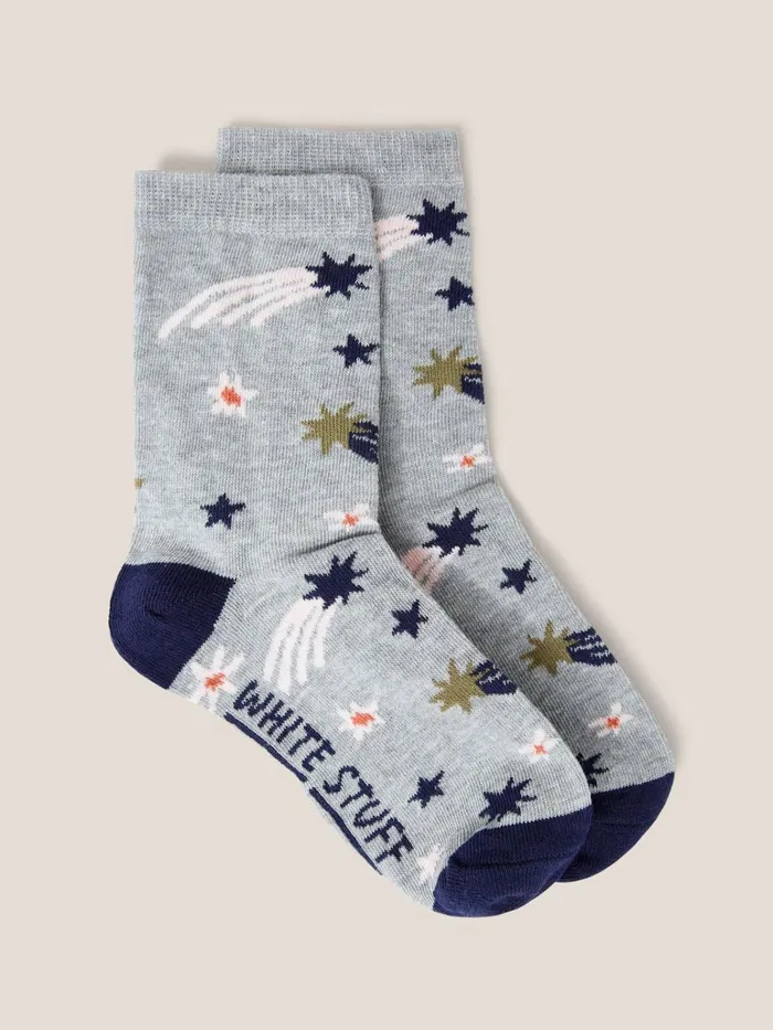 Kids White Stuff Socks Shooting Star Socks Grey Multi