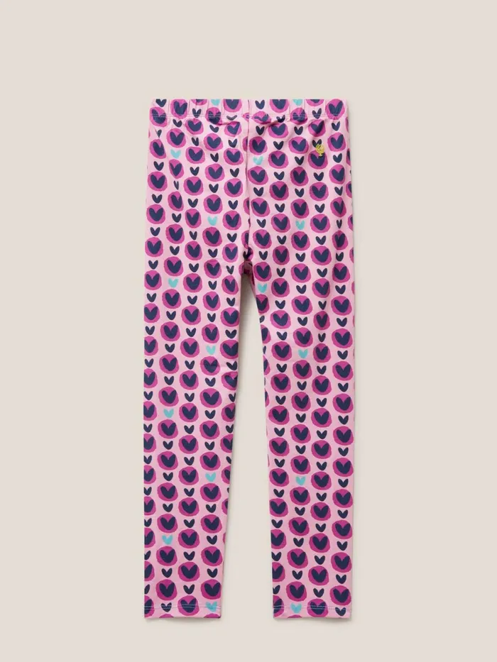 Kids White Stuff Trousers Heart Printed Legging Pink Print Kids White Stuff Trousers Heart Printed Legging Pink Print