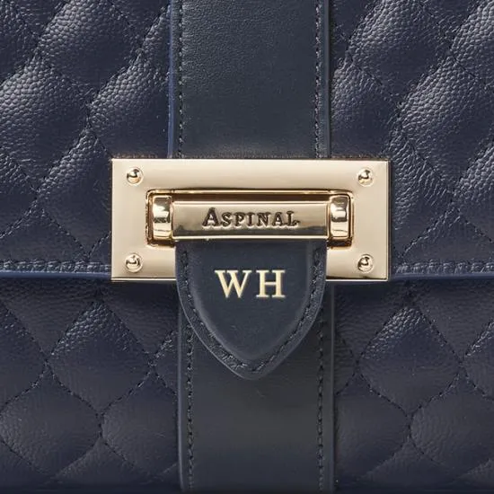 Large Lottie Bag Navy Quilted Kaviar Women Aspinal Of London Shoulder
