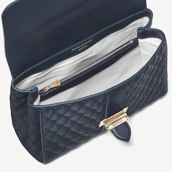 Large Lottie Bag Navy Quilted Kaviar Women Aspinal Of London Shoulder