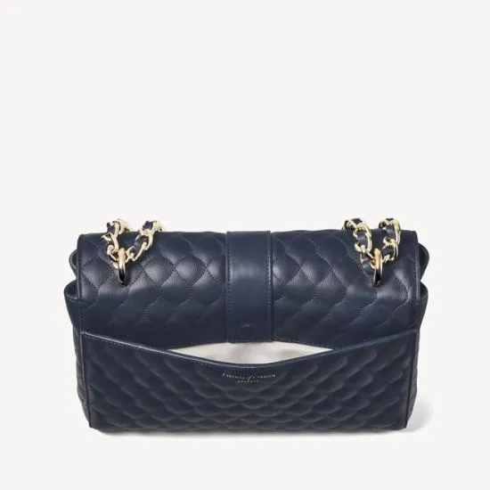 Large Lottie Bag Navy Quilted Kaviar Women Aspinal Of London Shoulder