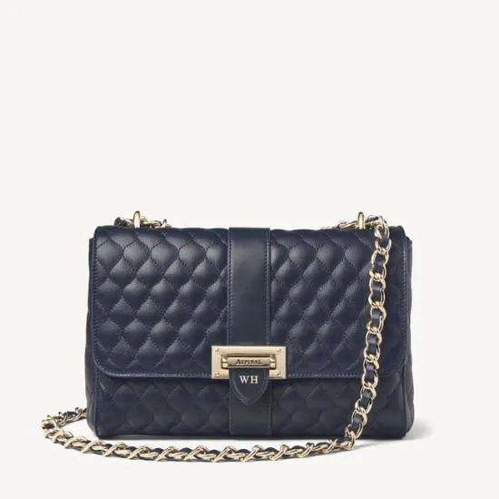 Large Lottie Bag Navy Quilted Kaviar Women Aspinal Of London Shoulder