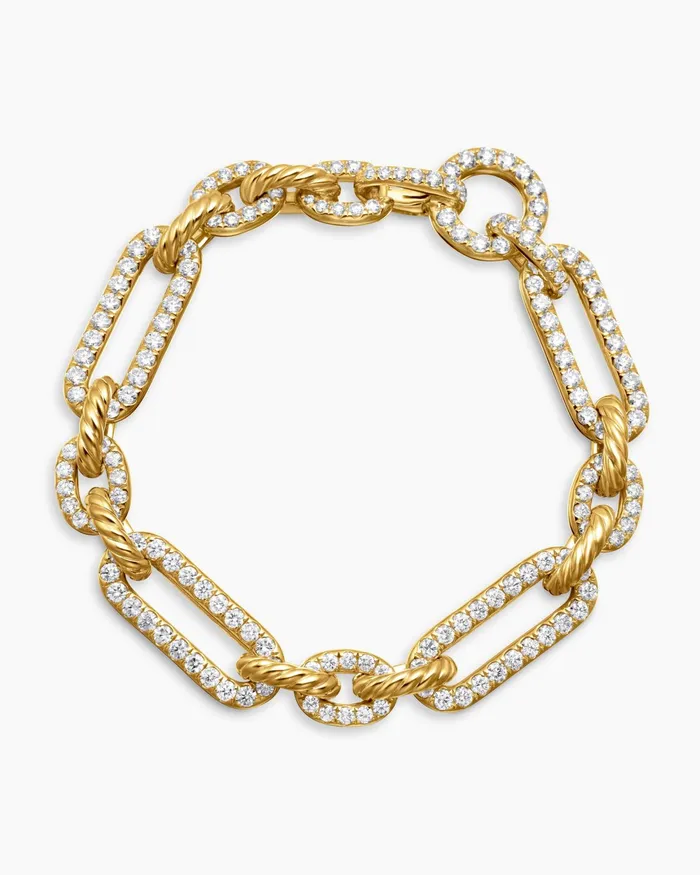 Lexington Chain Bracelet In 18K Yellow Gold With Full Pav 98mm Women David Yurman Chain Lexington Chain Bracelet In 18K Yellow Gold With Full Pav 98mm Women David Yurman Chain